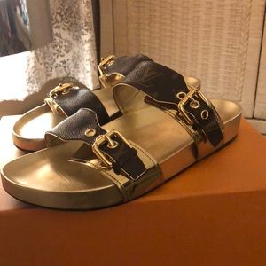 NIB Louis Vuitton Monogram Bom Dia Mule Slides